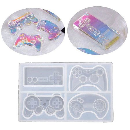 Molde de Silicone Artesanato Chaveiro Resina Mini Controle Video Game