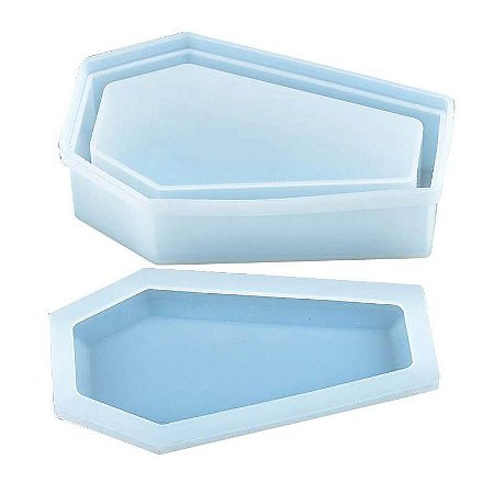 Molde de Silicone Artesanato Caixão Caixa Vampiro para Resina