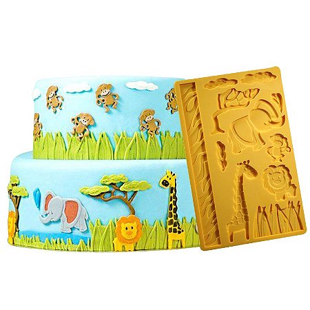 Molde de Silicone Bicho Savana Safari para Pasta Americana B03