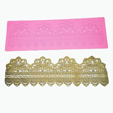Tapete de Silicone Para Bolo Rendas de Açucar Molde R33