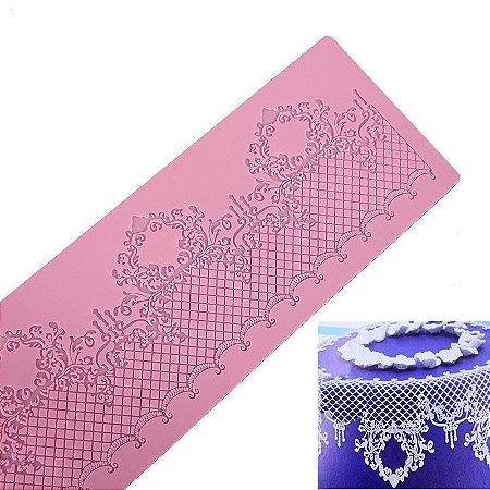 Tapete de Silicone para Bolo Renda de Açucar Molde R34