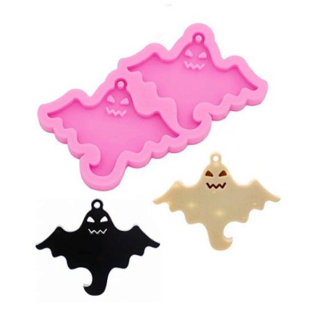 Molde de Silicone Artesanato Brinco Chaveiro Fantasma Halloween