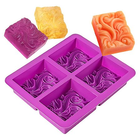 Forma Molde de Silicone Sabonete Artesanal 4 Cavidades S17