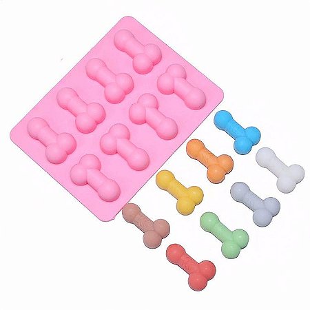Molde de Silicone Pinto Pênis para Chocolate Despedida de Solteiro