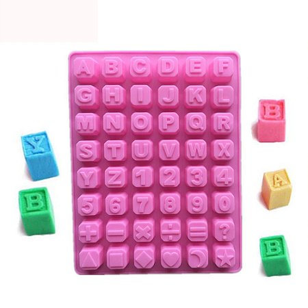 Molde de Silicone Alfabeto Letra Número Chocolate Sabonete