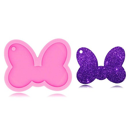 Molde de Silicone Artesanato Chaveiro Laço Lacinho Minnie Resina