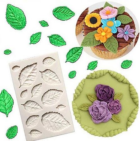 Forma Molde Silicone Folhas Para Pasta Americana Bolos Doces
