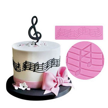 Molde Silicone Pasta Americana Nota Musical Música R54