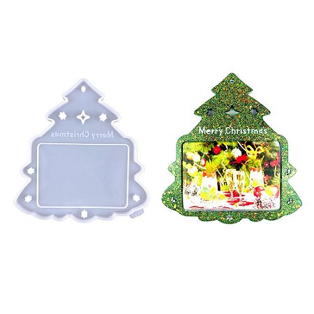 Molde de Silicone Artesanato Porta Retrato Árvore de Natal