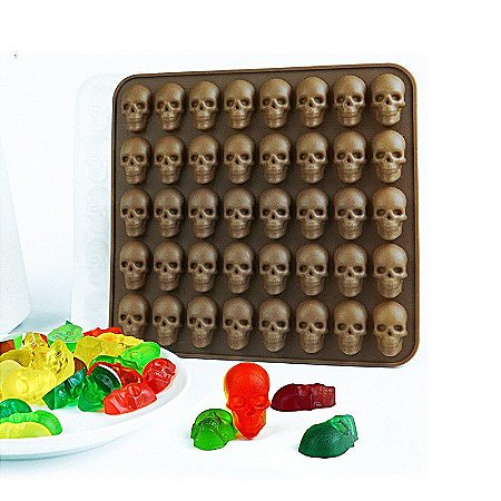 Molde de Silicone Caveira para Chocolate Biscuit Resina Gelatina