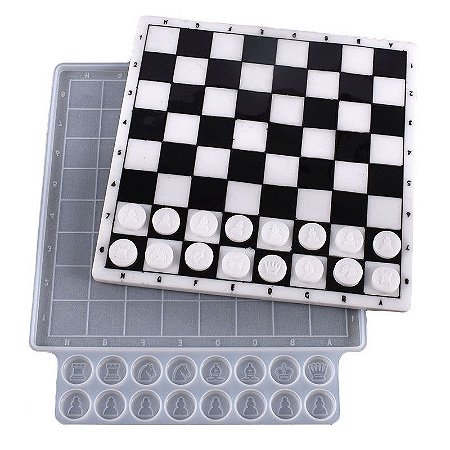 Molde Silicone Jogo Dama Xadrez Peças Tabuleiro Resina - BrSeller - Moldes  de silicone e outros produtos importados.