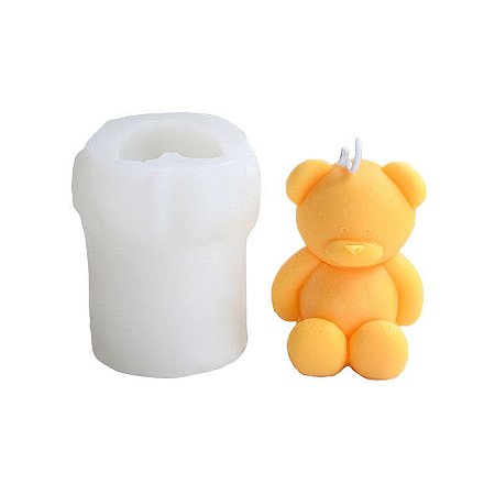 Molde de Silicone para Vela Sabonete Urso Ursinho 8cm