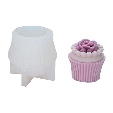 Molde de Silicone para Vela Cupcake Doce Docinho 6,5cm x 4,1cm