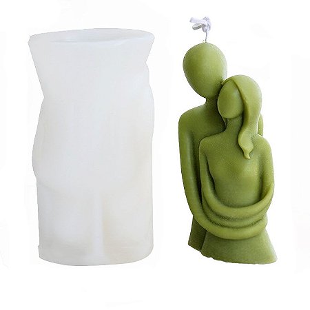 Molde de Silicone para Vela Casal Amor Abraço Namorados 12cm