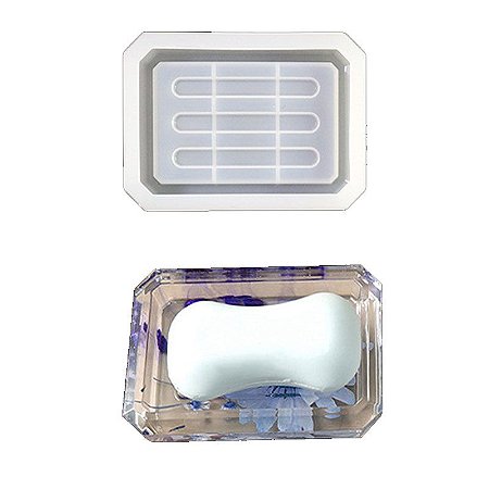 Molde de Silicone Saboneteira Retangular Artesanal para Resina M01