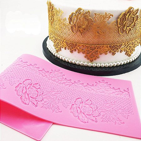 Tapete de Silicone para Bolo Renda de Açucar Molde R43