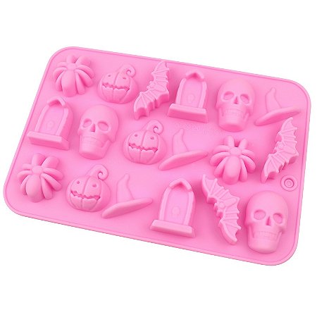 Molde de Silicone Dia Das Bruxas Halloween Abóbora Caveira Terror