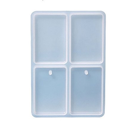 Molde de Silicone para Chaveiro Resina Artesanato Retangular 4,1x2,7