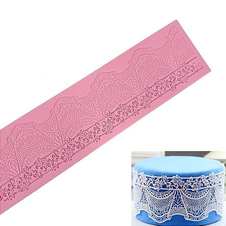Molde Tapete Silicone Renda De Açucar Bolos R59
