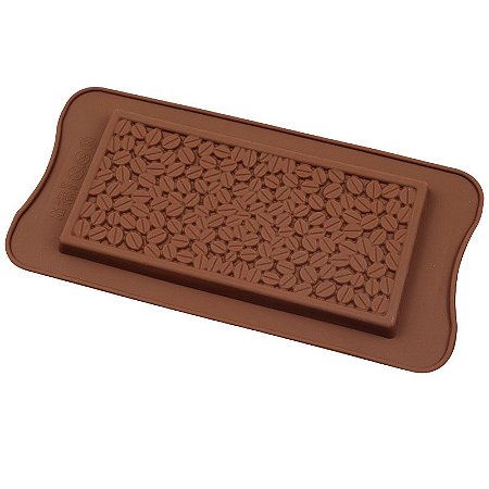 Molde De Silicone Barra De Chocolate Grão de Café