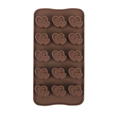 Molde de Silicone Sabonete Chocolate Bombom 15 Coração C04