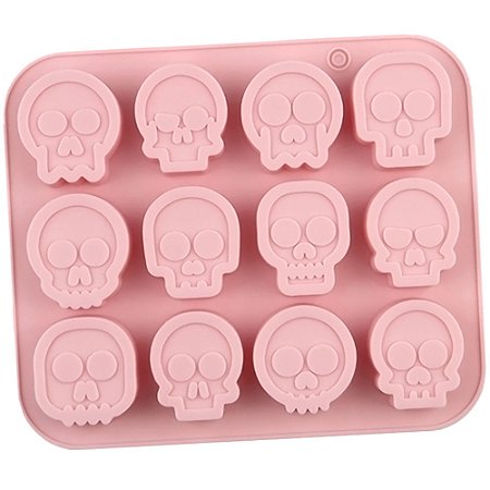 Molde de Silicone Caveira para Chocolate Resina Gelatina Sabonete