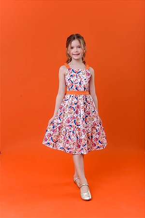 Vestido midi laranja araras