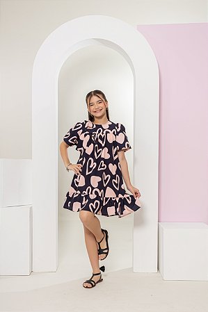 Vestido curto corações