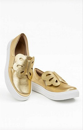 Tenis slip infantil borboleta dourado