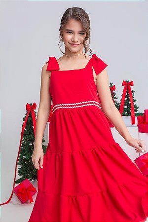 Vestido midi vermelho