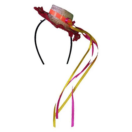 Tiara Junino 12cm Chapeu Boneca Cores Sortidas