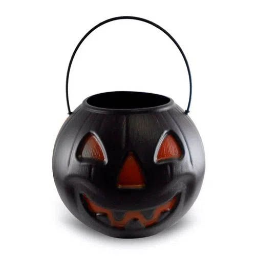 Abóbora Dark Halloween Grande Preto para Decoração Halloween - 19cm x 14 cm