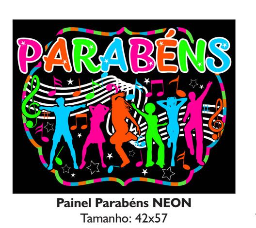 Painel Notas Parabéns Neon