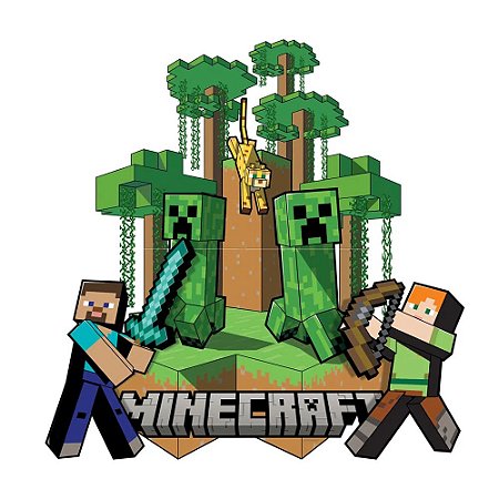 Decoração de Mesa Minecraft - 4 un - Alegra Festa - Artigos para