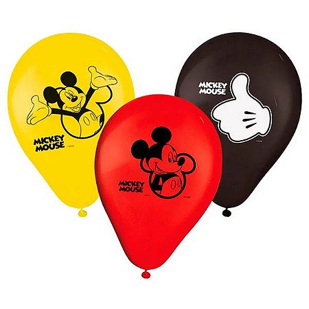 Balões Bexigas Festa Mickey - 9 Polegadas (23cm) - 25 Unidades