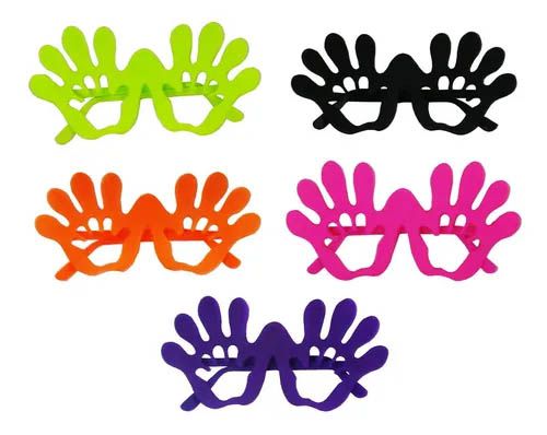 Óculos Mãozinhas Colorido Sem Lentes - 10 Unidades