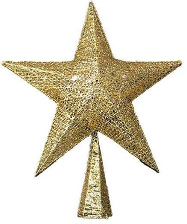 Estrela Ponteira de Árvore 25x20cm Ouro