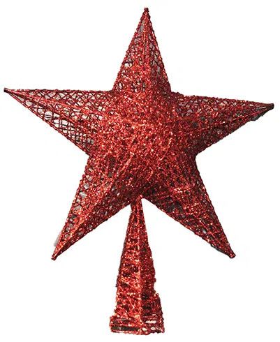 Estrela Ponteira de Árvore 25x20cm Vermelha