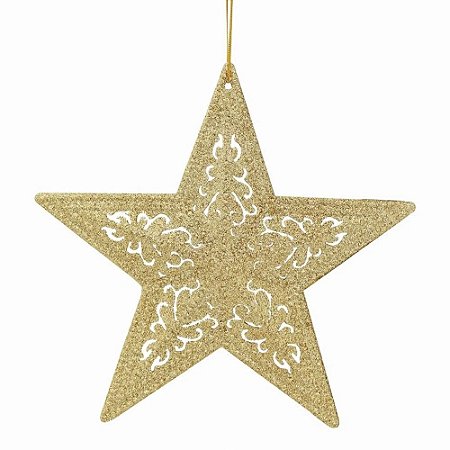 Estrela Filigrana Dourada 15cm