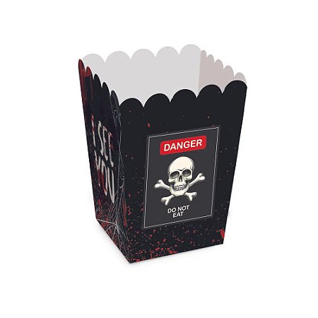 Caixa para Pipoca Danger Halloween - 10 Unidades