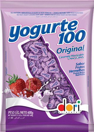 Bala Yogurt 100 Frutas Vermelhas - 600 gramas