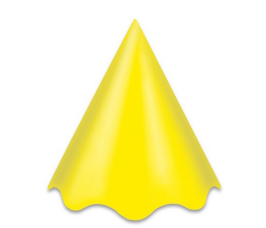 Chapéu de Aniversário Festa - Amarelo - 8 unidades