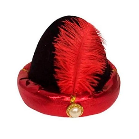 Chapéu de Turbante Turco Adulto com Pena