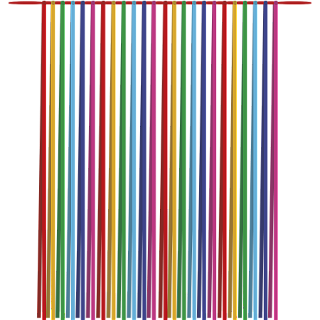 Cortina De Fitas Tafetá 6 cores - 1,80x1,00 Metros