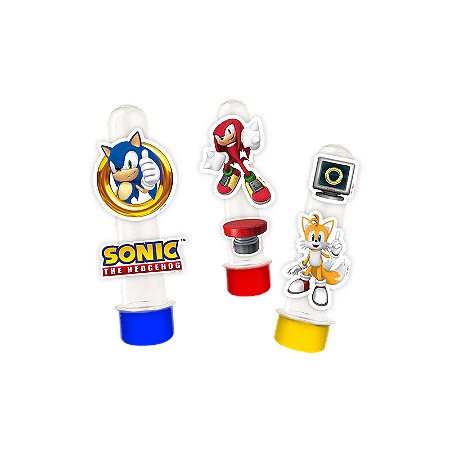 Mini Personagens Decorativos Sonic - 50 unidades