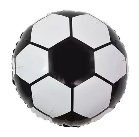 Balão Metalizado Bola de Futebol - 45cm - Flutua com Gás Hélio