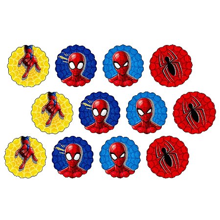 Aplique Decorativo em EVA Homem Aranha 4cm - 12 Peças