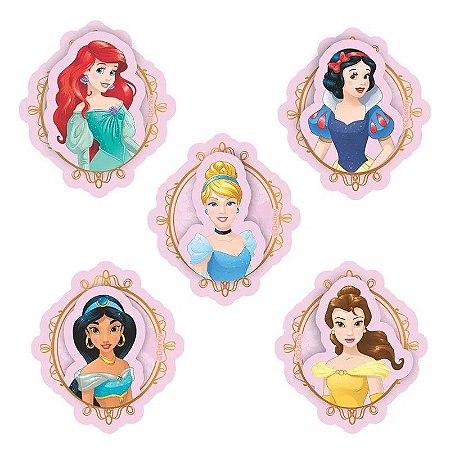 Aplique Decorativo em EVA Princesas Disney 4cm - 12 Peças - Piffer