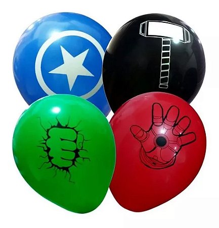 Balão Bexiga Heróis - Tamanho 9 Polegadas (23cm) - 25 Unidades