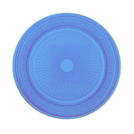 Prato Plástico Biodegradável 15cm Crystal Neon Azul - 10 unidades